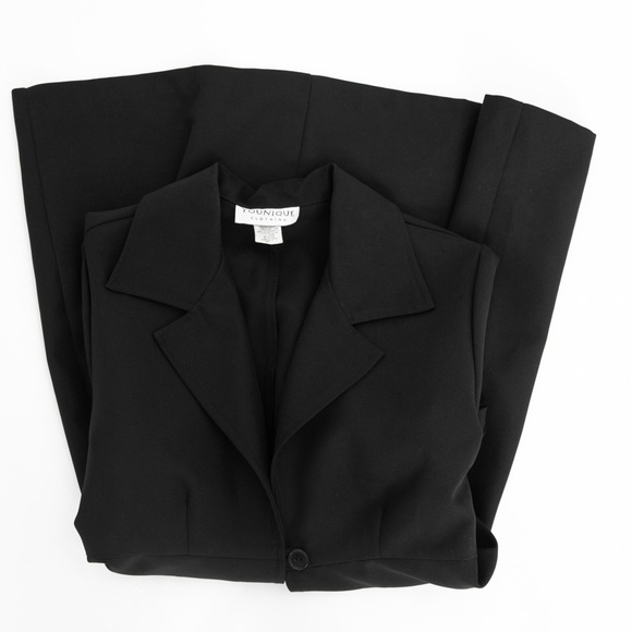 Younique black tailored fit longer silhouette single button blazer jacket 11 Jr - Picture 9 of 11